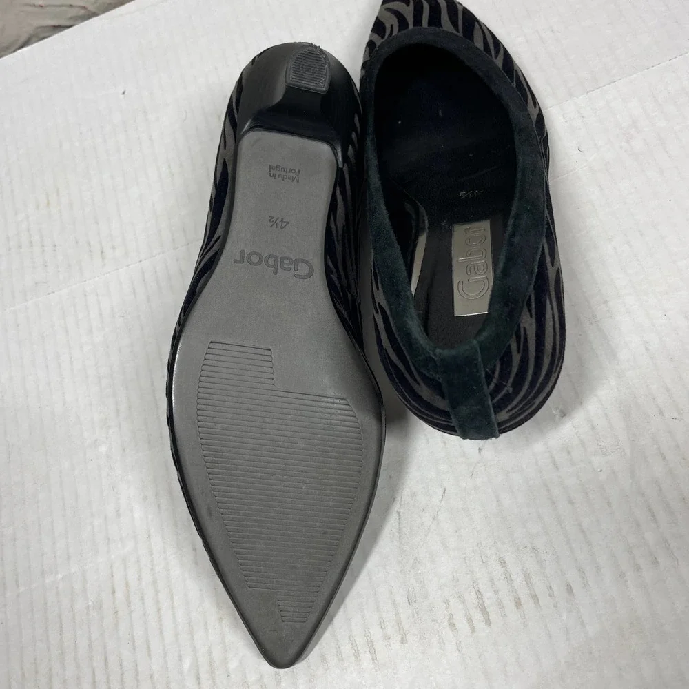 GABOR Pump Stacked Heel Pointed Toe Animal Print‎ Slip On Women’s Size 6.5